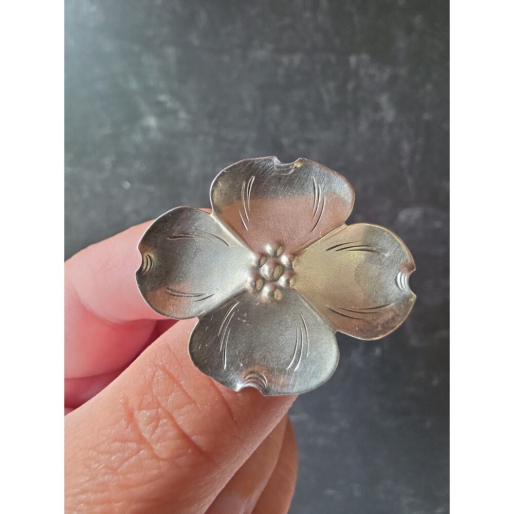 Stuart Nye 925 Sterling Silver Dogwood Brooch Vintage